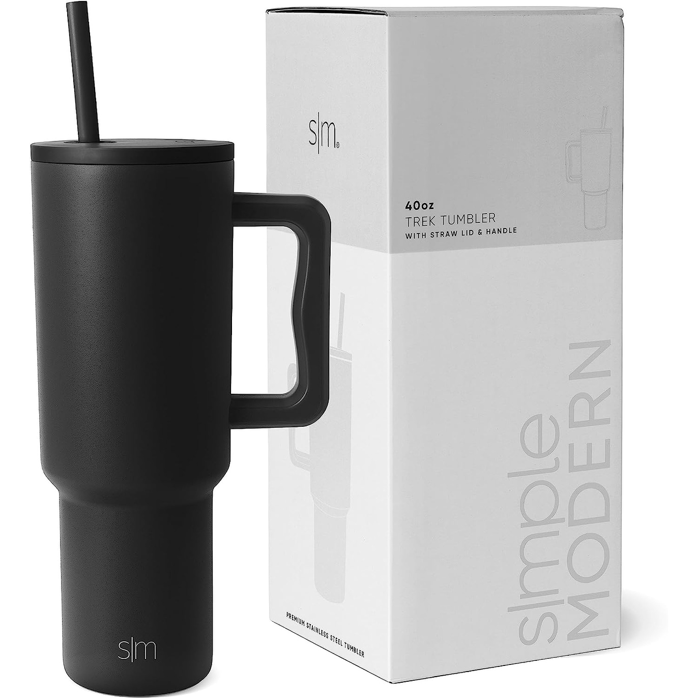 40 oz Tumbler with Handle and Straw Lid  Insulated Cup