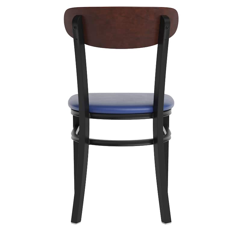 2PK Commercial Metal Dining Chairs with Boomerang Back