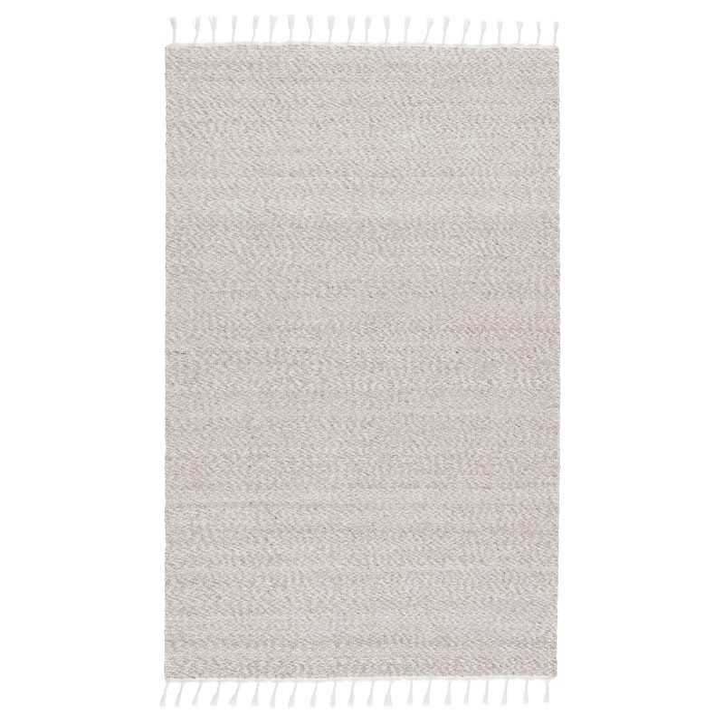 Talhah Indoor/ Outdoor Solid Cream/ Gray Area Rug - 5' x 8'