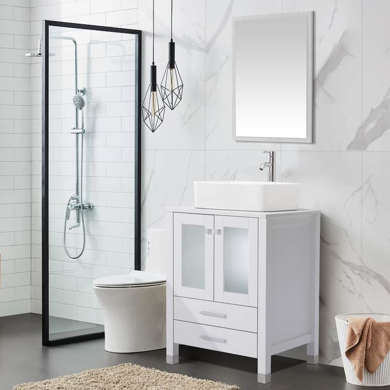 24" Bathroom Vanity with Sink Set Storage Cabinet Combo