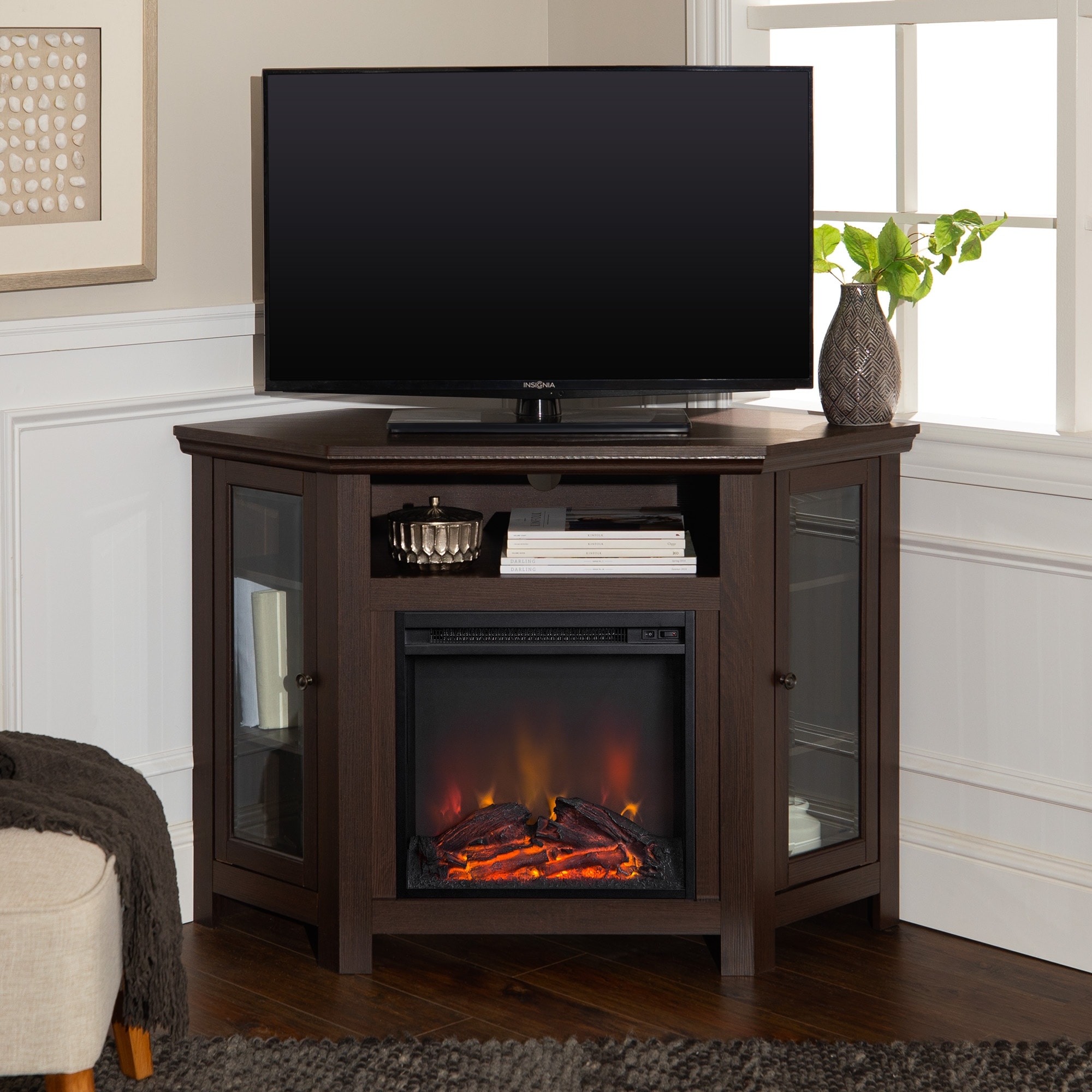 Middlebrook Designs 48-inch Corner Fireplace TV Stand