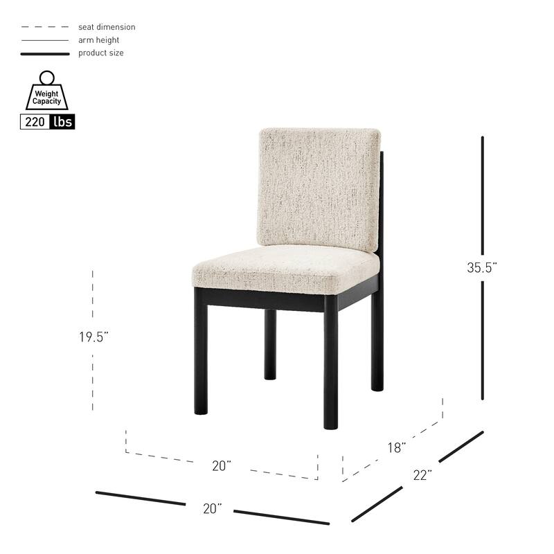 NPD Furniture Melvin Fabric Dining Side Chair (Set of 2)