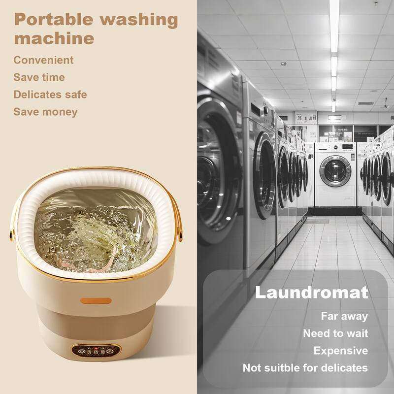 13L Mini Portable Washing Machine and Dryer for RV Travel Hotel Laundry - N/A
