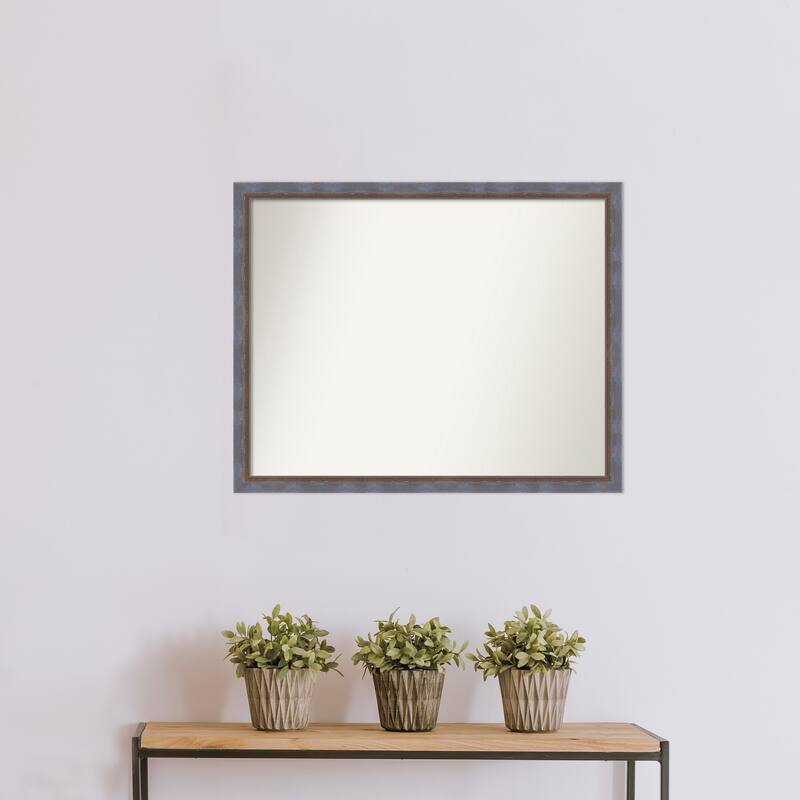 Two Tone Non-Beveled Wood Framed Wall Mirror