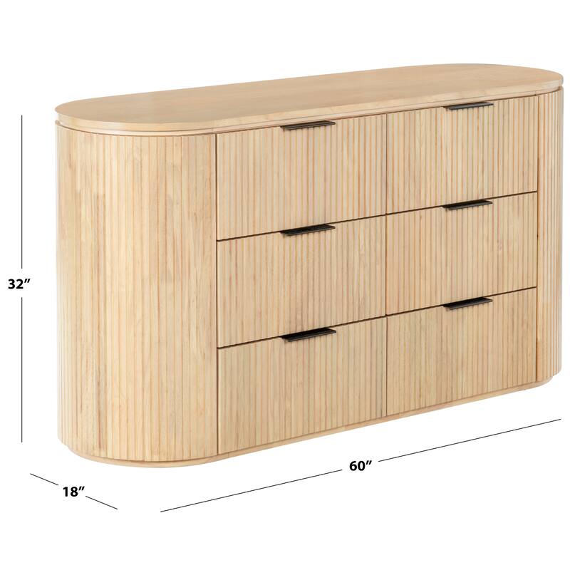 SAFAVIEH Couture Rikki Fluted 6-Drawer Wood Dresser