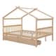 preview thumbnail 5 of 54, Full Size Wooden House Bed with Drawers,Creativity House Bed,Solid Construction