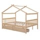 preview thumbnail 38 of 43, Full Size Wooden House Bed with Storage Drawers - Imaginative Kids Bed Frame