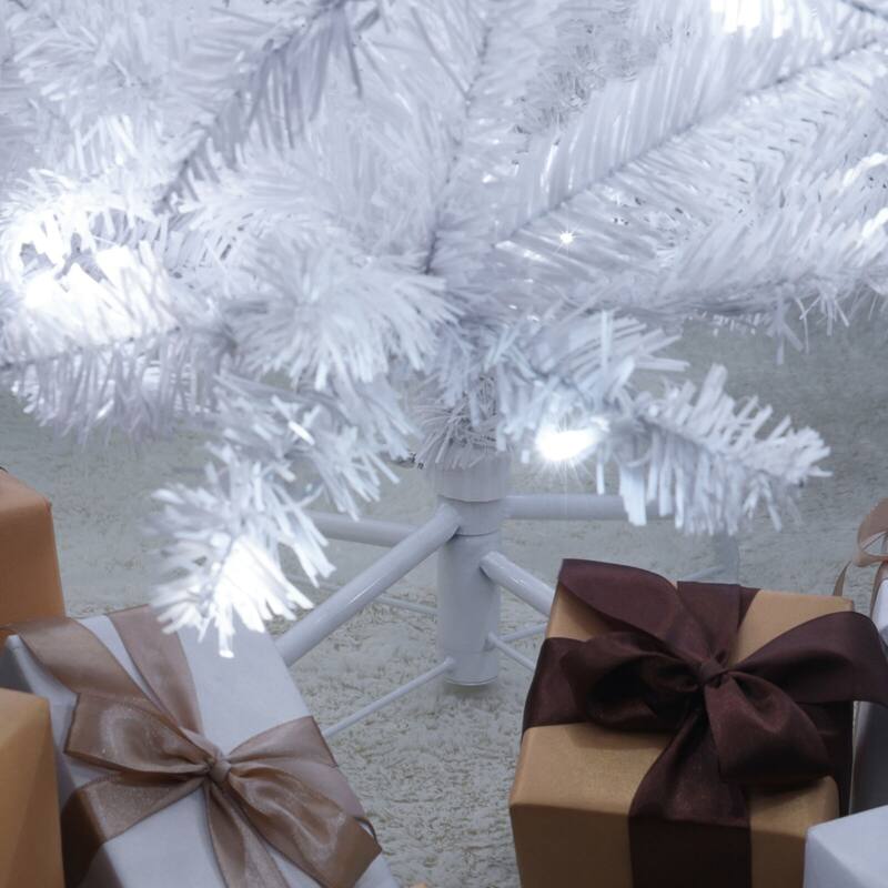 VEIKOUS 6.5FT/7.5FT Pre-Lit LED Artificial Christmas Tree Pencil