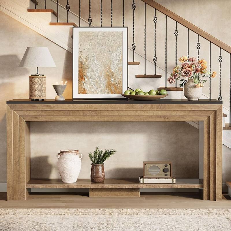 70.9-Inch Long Console Table, Farmhouse Narrow Sofa Table