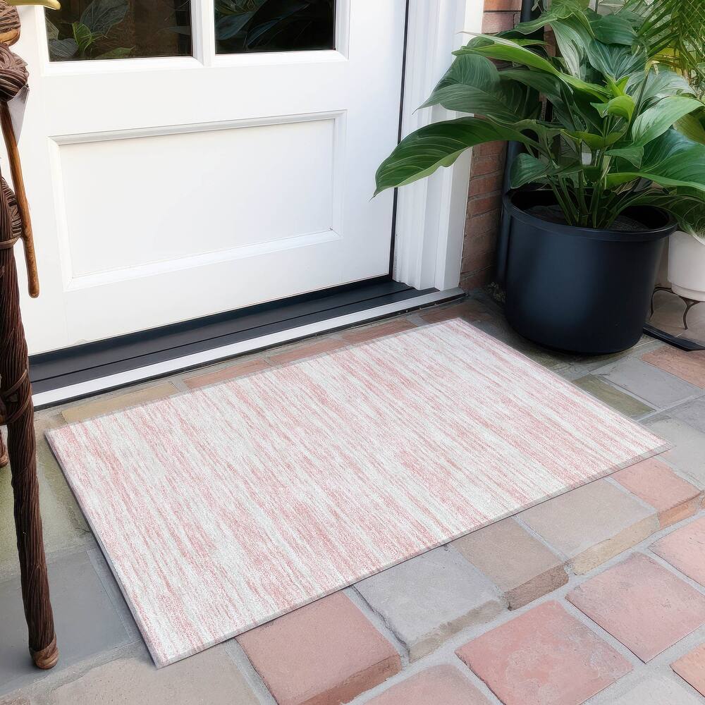 Machine Washable Indoor/ Outdoor Casual Ombre Chantille Rug