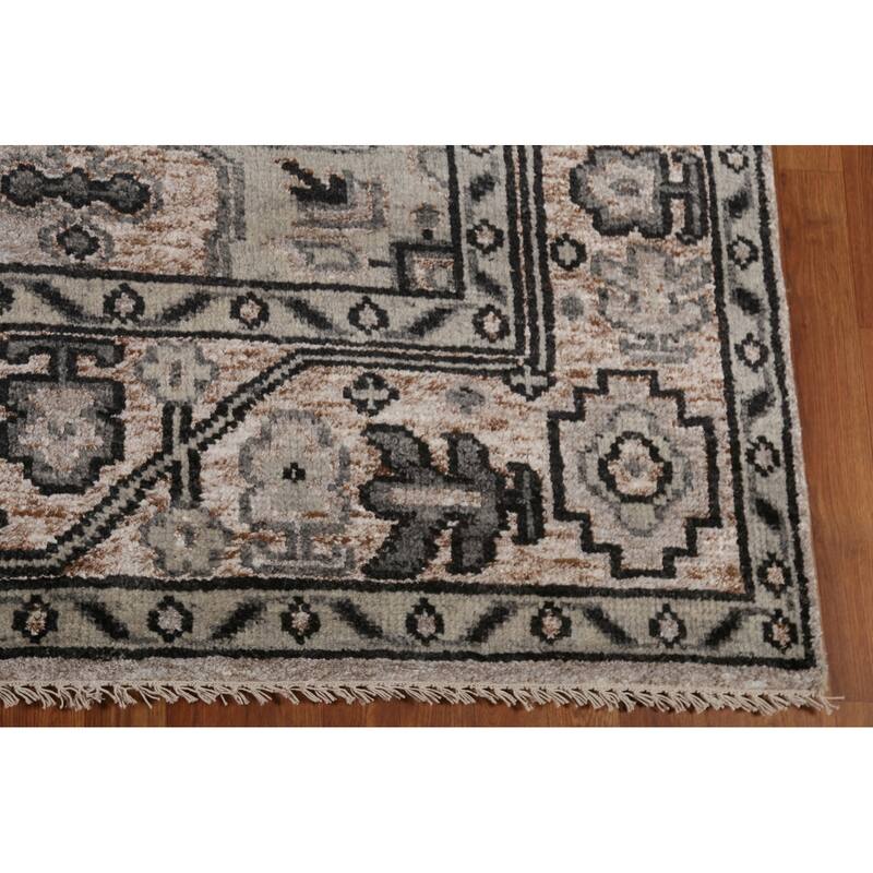 Heriz Serapi Indian Area Rug Hand-Knotted Traditional Wool Carpet - 8'0" x 9'10"