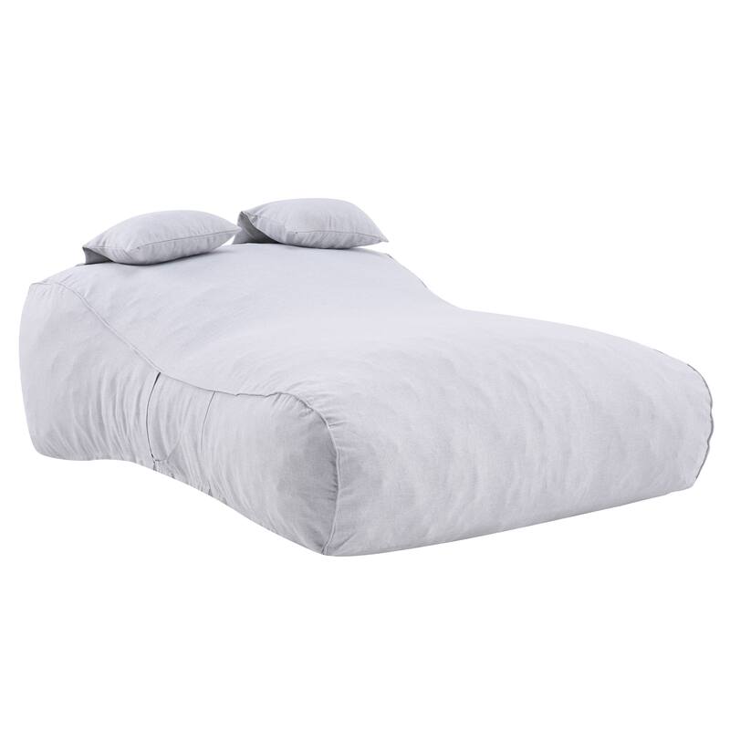 Christopher Knight Home - Lemoore Casual Outdoor Upholstered Bean Bag Daybed - Gray