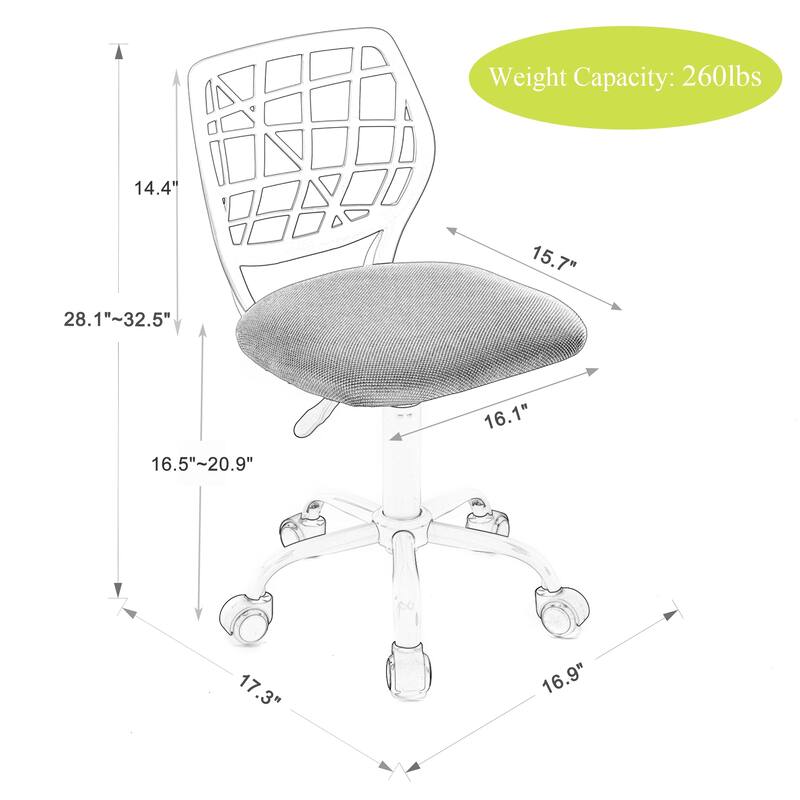 Mesh Ergonomic Swivel Adjustable Height Armless Kids Study Chair