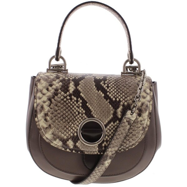 Michael Kors Womens Isadore Saddle Handbag Leather Michael Kors Womens Isadore Saddle Handbag Leather Snake Print Medium