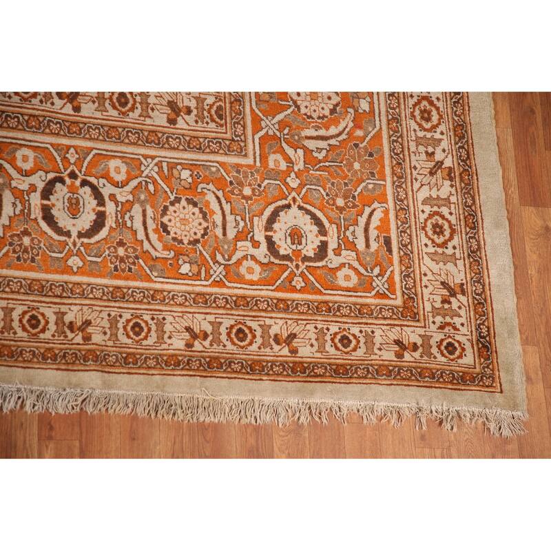 Antique Tabriz Haj Jalili Persian Rug Handmade Floral Wool Carpet - 13'5" x 18'9"