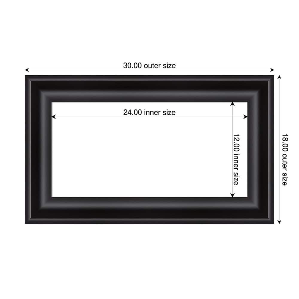 Amanti Art Grand Black Framed Dry Erase Magnetic Board