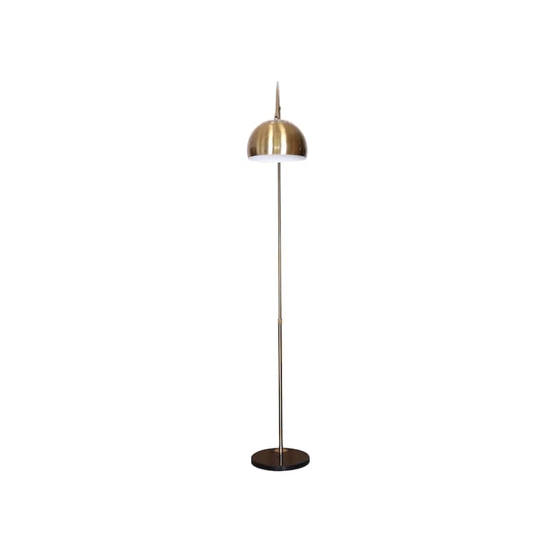 Floor Lamp with Black Marble Base and Metal Lamp Shade Arco Collection - 76"