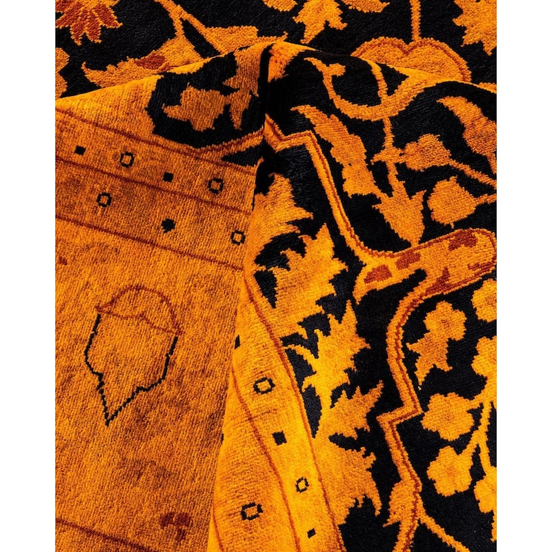 Overdyed, One-of-a-Kind Hand-Knotted Area Rug - Black - 9' 2" x 12' 3"
