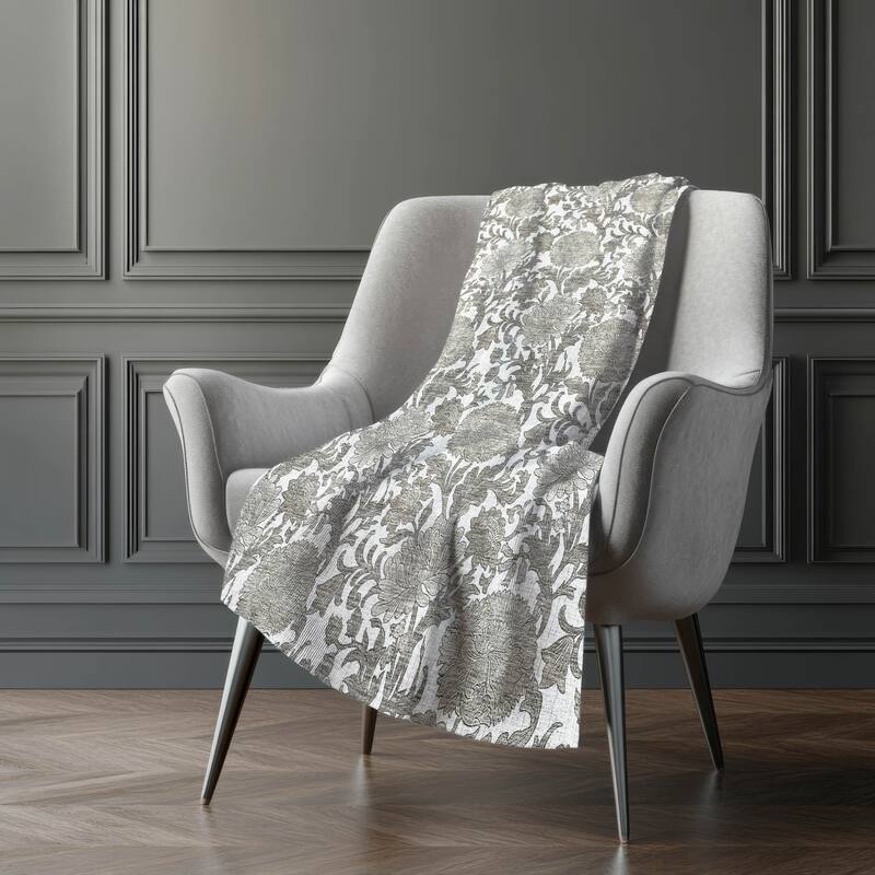 Premium Machine Washable Floral Sherpa Throw Blanket