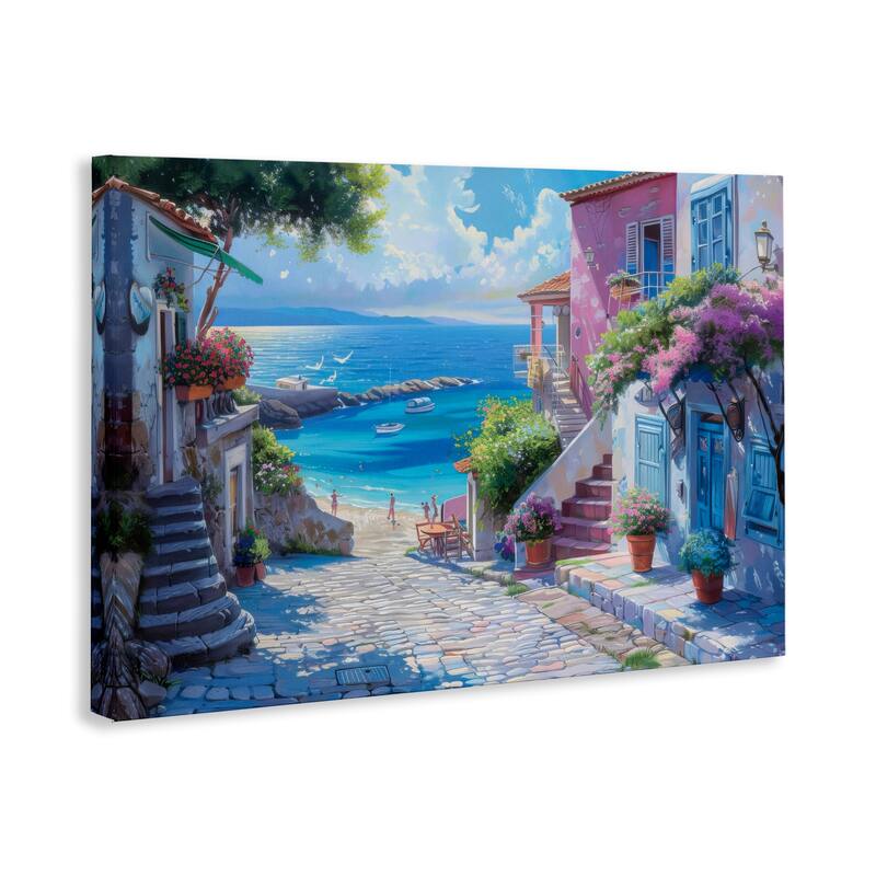 Stupell Seaside Village Cobblestones Canvas Wall Art Design By LSR Design Studio