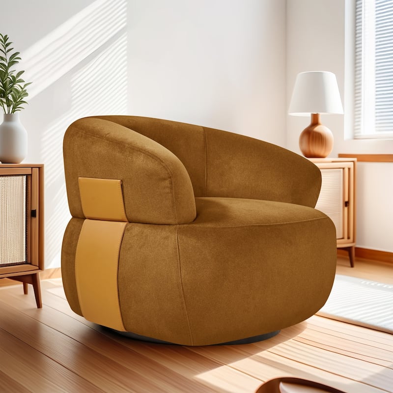 Kieon 33"W 360 Swivel Barrel Chair Modern Accent Chair Set of 2