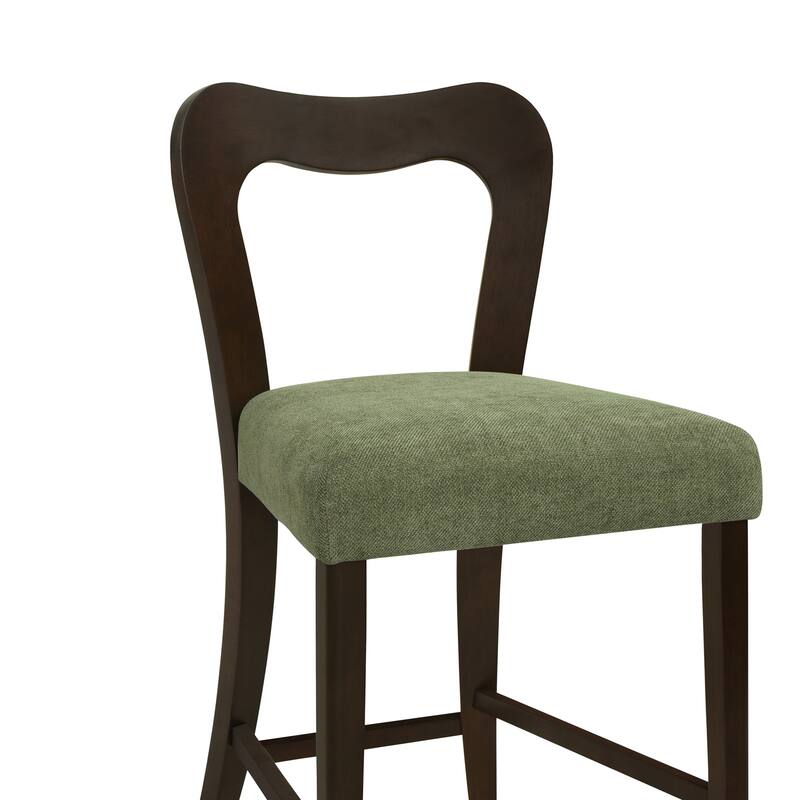 Roomfitters Counter Stool Set of 2, Modern Kitchen Bar Stool with Upholstered Seat and Wood Frame