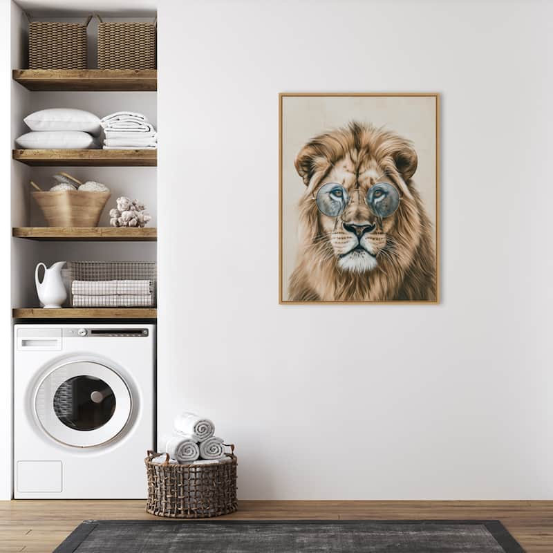 Cool Cat by Mowzu Framed Canvas Wall Art