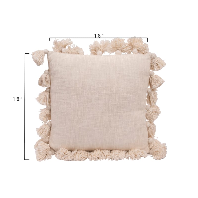 Cotton Pillow with Tassels