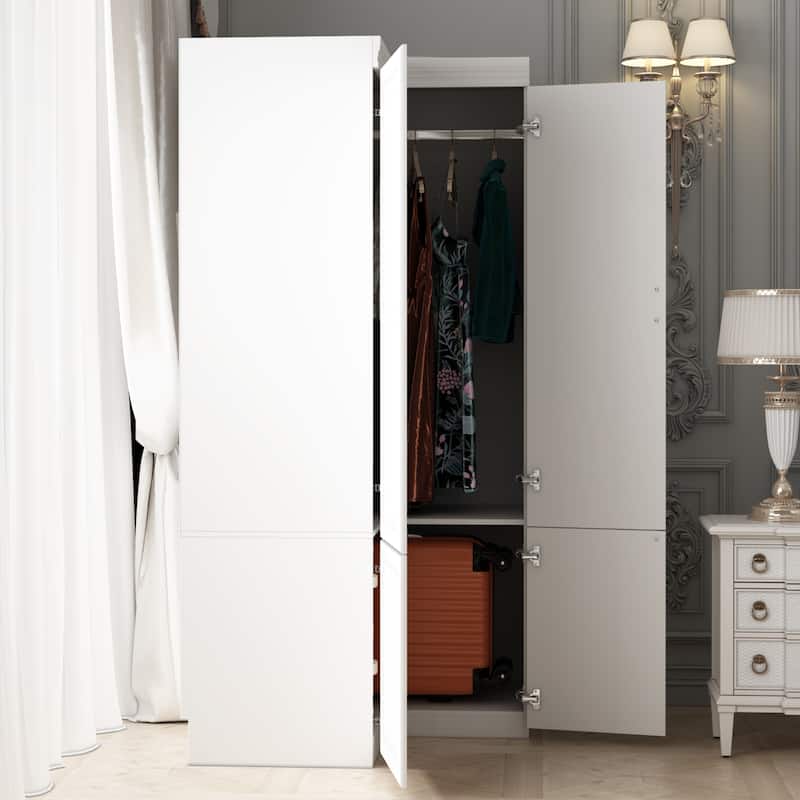 Armoires Wardrobes Shelves Door Bedroom Storage Closet(93.9"/74.2"H)