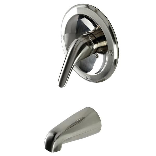 slide 2 of 12, Kingston Brass Tub Only Trim Package with Single Lever Handle and Tub Brushed Nickel