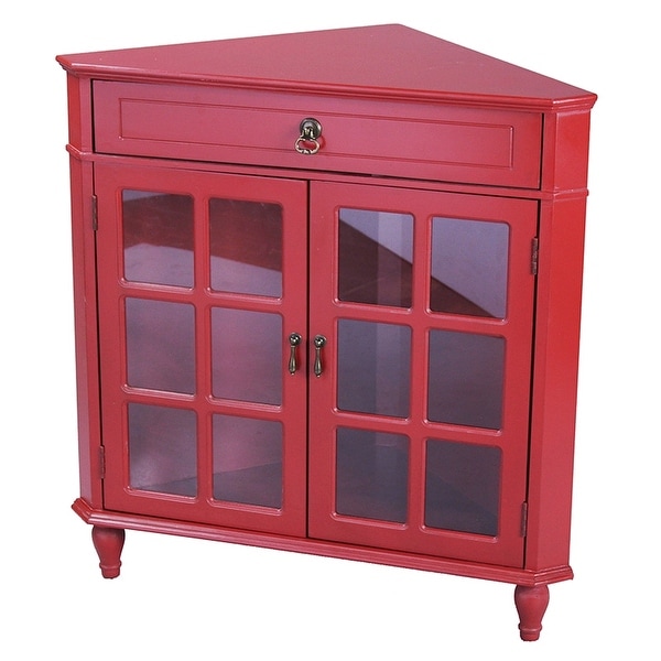 Red on sale corner cabinet