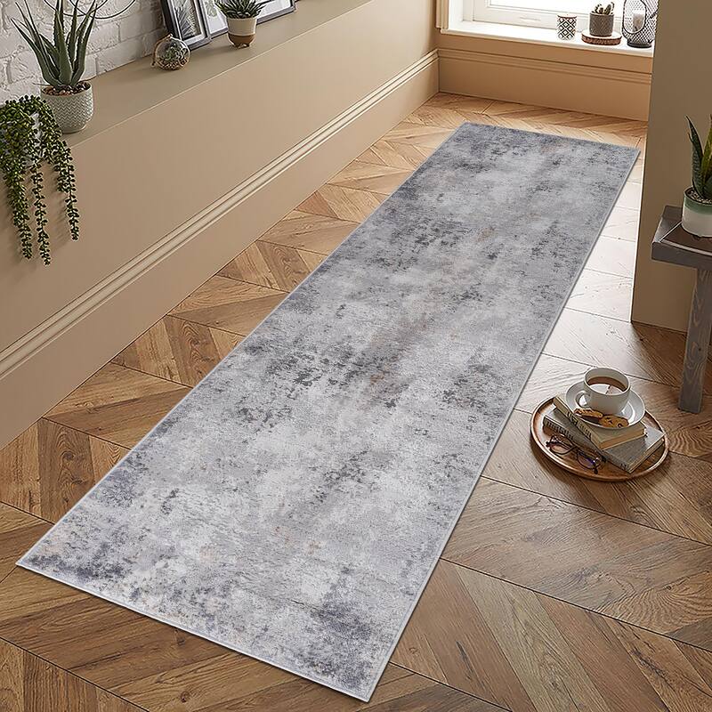 LOOM & LUXE Collection Ivory/Sand/Abstract Non-Shedding Area Rug