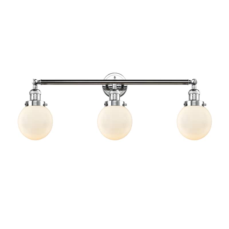 Innovations Lighting Beacon 3 Light 30" Wide Bathroom Vanity Light - Polished Chrome / Matte White