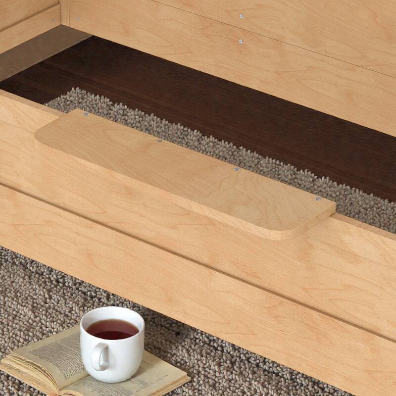 Kids House Floor Bed with Guardrails and Roof, Built-in Tray and Signboard, Montessori Floor Bed for Toddlers