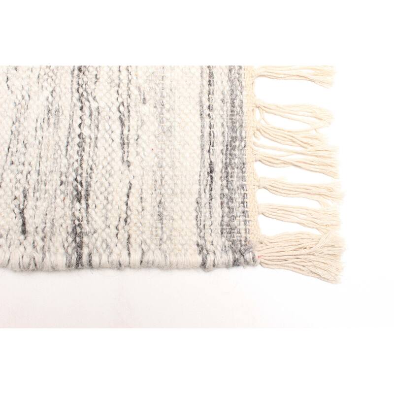 ECARPETGALLERY Flat-Weave Ankara FW Grey Wool Kilim - 5'3 x 7'5