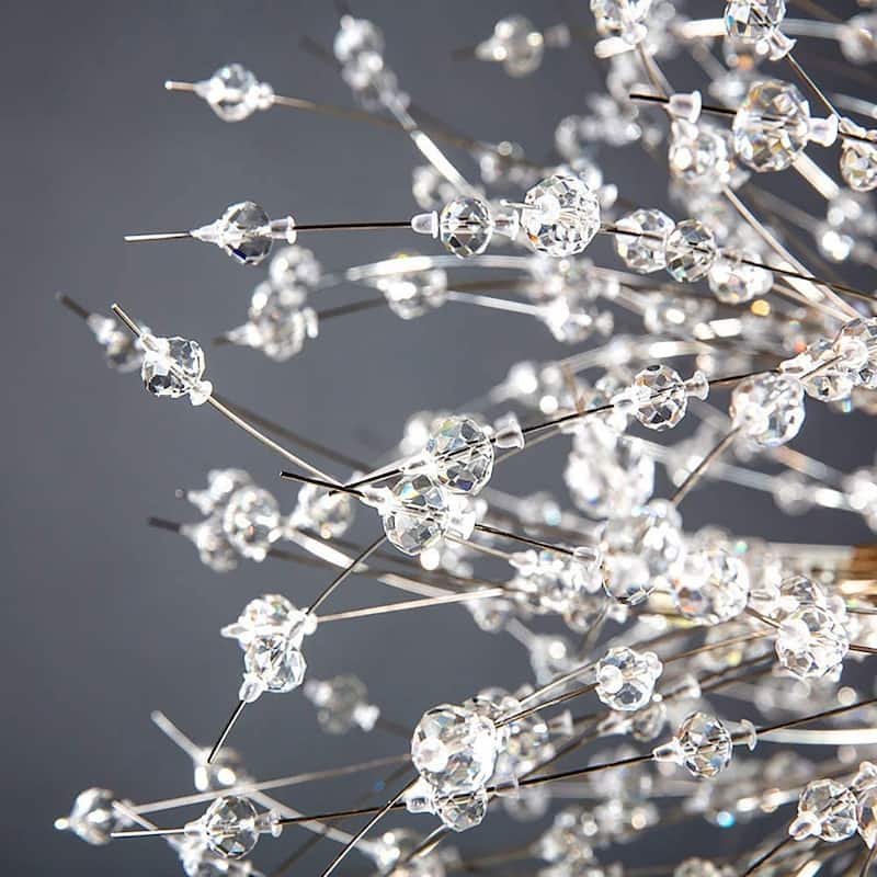 Starburst Chandelier flush Mount Ceiling Light Crystal 30" W