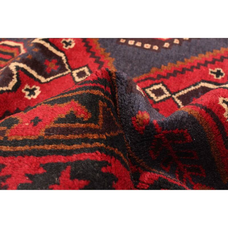 ECARPETGALLERY Hand-knotted Teimani Dark Navy Wool Rug - 3'4 x 5'7