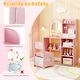 preview thumbnail 19 of 18, Gymax Kids Vanity Set Princess Girls Makeup Vanity Desk w/ 3-Color LED