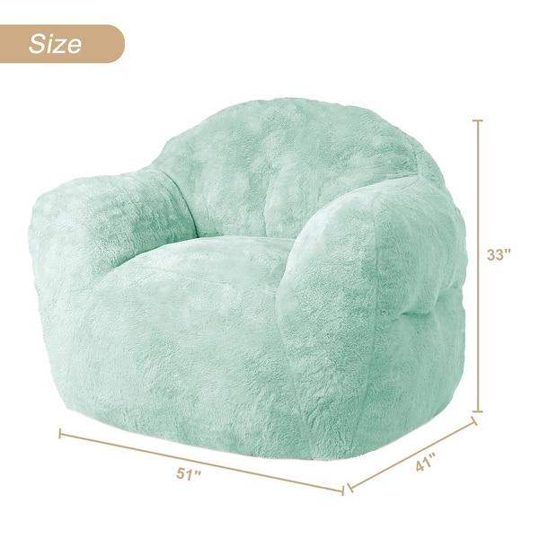 dimension image slide 1 of 15, 39/51" High-Density Foam Bean Bag Sofa Chair with Armrests