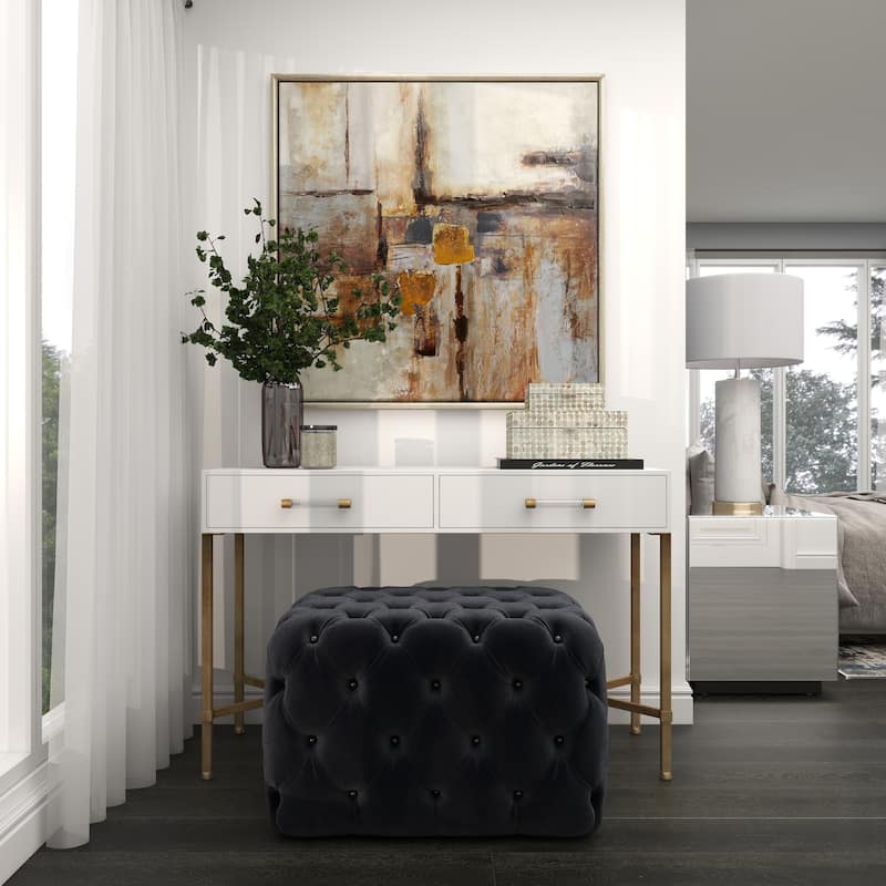 Brown Canvas Abstract Living Room Framed Wall Art with Silver Frame