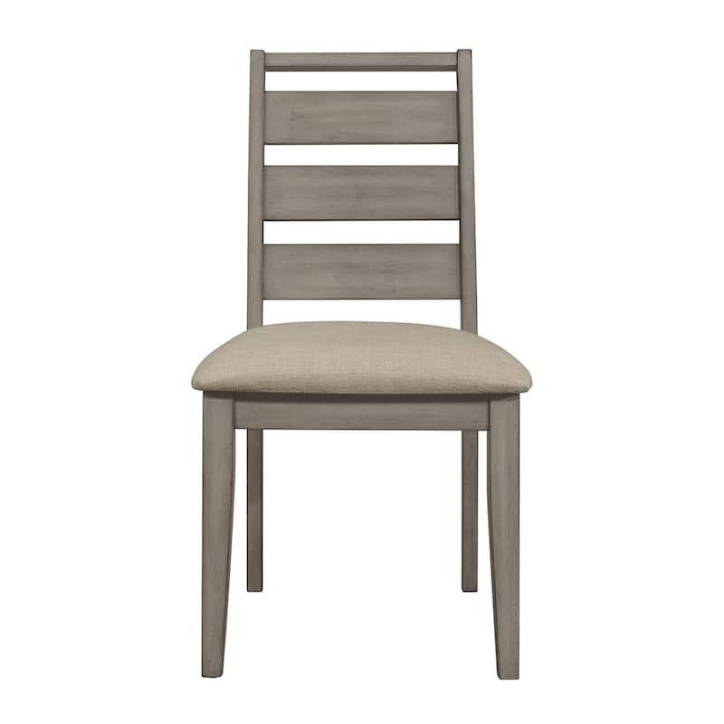 Gray/Greige Fabric Upholstered Wood Frame Dining Chair, Set of 2, Sturdy Dining Chair for Dining Rooms - 19.5