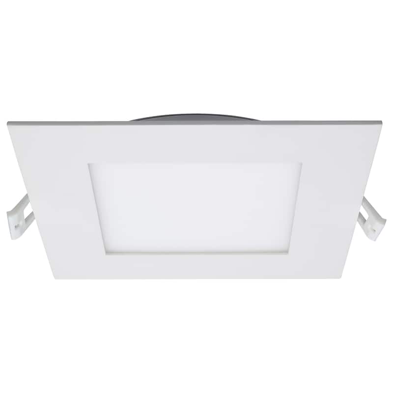 12 Watt LED Direct Wire Downlight Edge-lit 6-Inch CCT Selectable Square Remote Driver