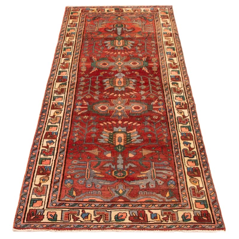 ECARPETGALLERY Hand-knotted Andelz Red Wool Rug - 3'7 x 9'2