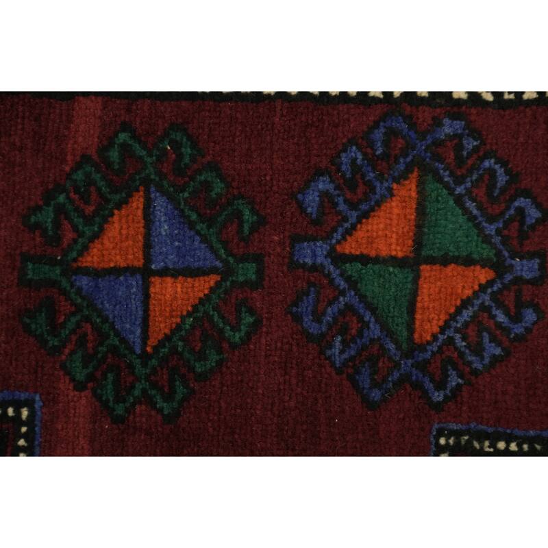 Hand Knotted Oriental 100% Wool Carpet Traditional Tribal Red Kazak Area Rug - 9' 9'' X 5' 2''