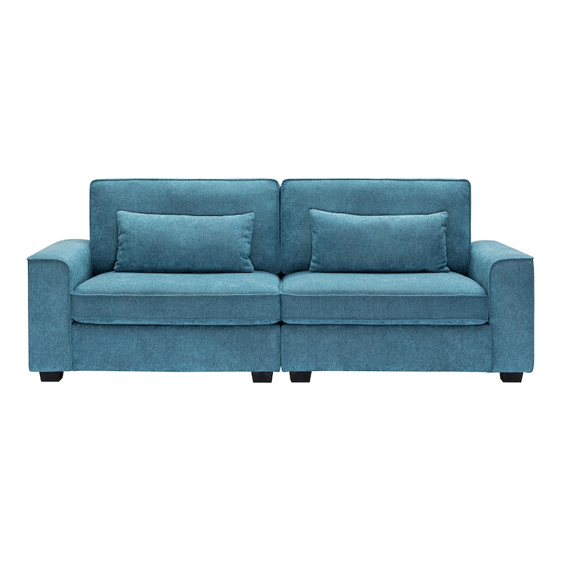 Living Room Fabric Sofa, 79.5" Modern Loveseat Sofa with Wide Armrests and Plush Cushions, for Apartment, Bedroom