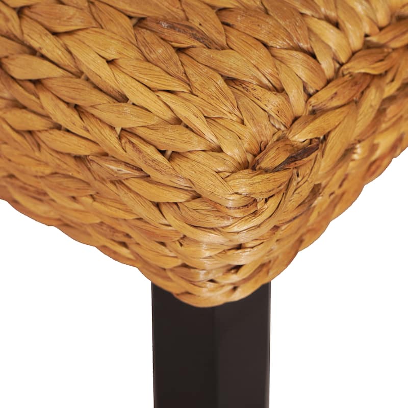 M4H Sultan Solid Entryway Bench Water Hyacinth & Acacia Solid Wood