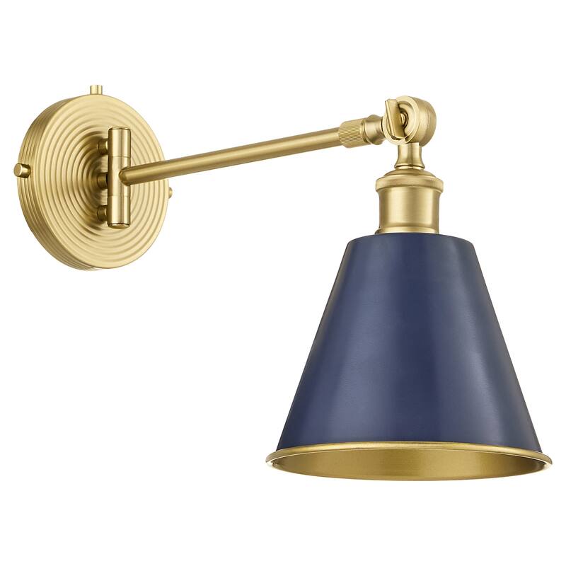 Quorum International 5320-1 Bailey 13" Tall Wall Sconce - Blue / Aged Brass
