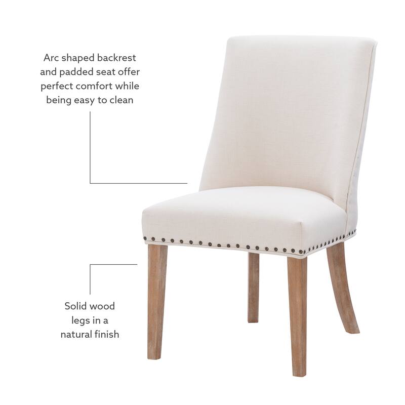 Linon Allard Modern Dining Chairs with Natural Legs (Set of 2)