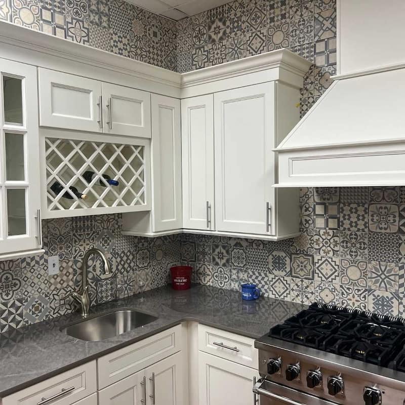 Ellis Taco 6.5x6.5 Matte Porcelain Encaustic Tile - Floor, Wall & Backsplash