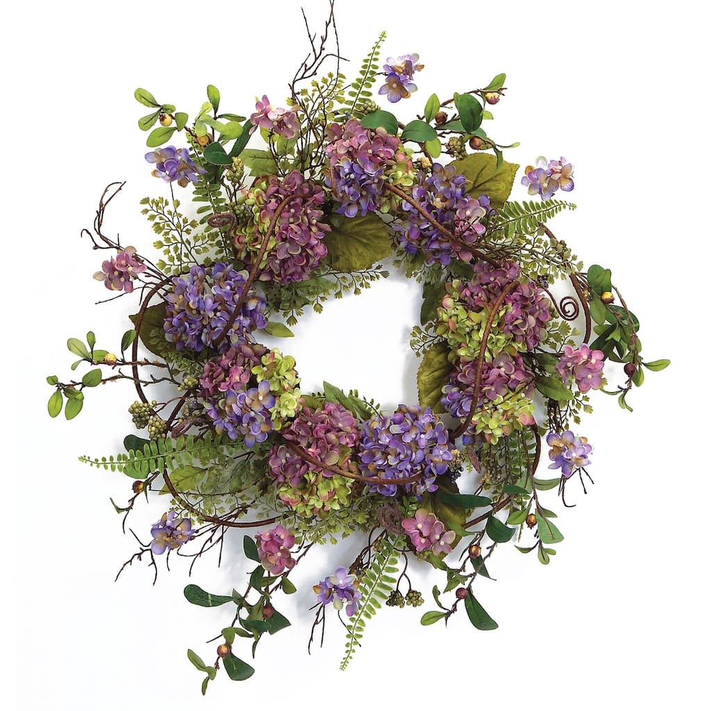 Hydrangea Wreath 22"D Cloth